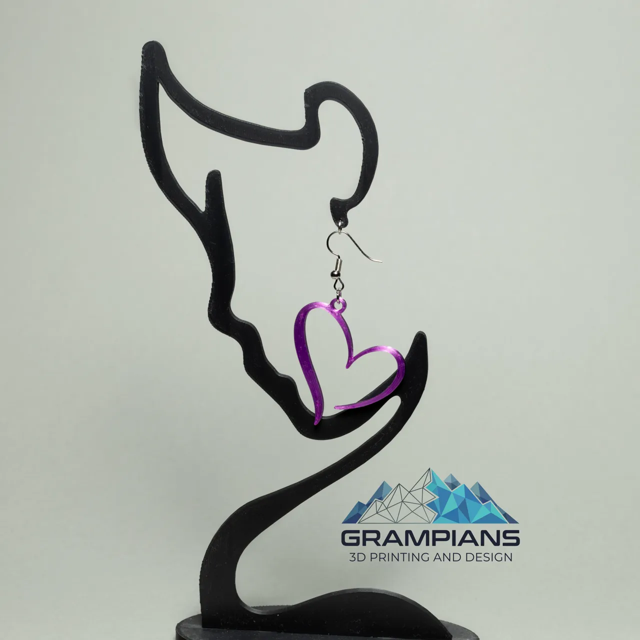 Elegant Open-Heart Silhouette Earrings view 3