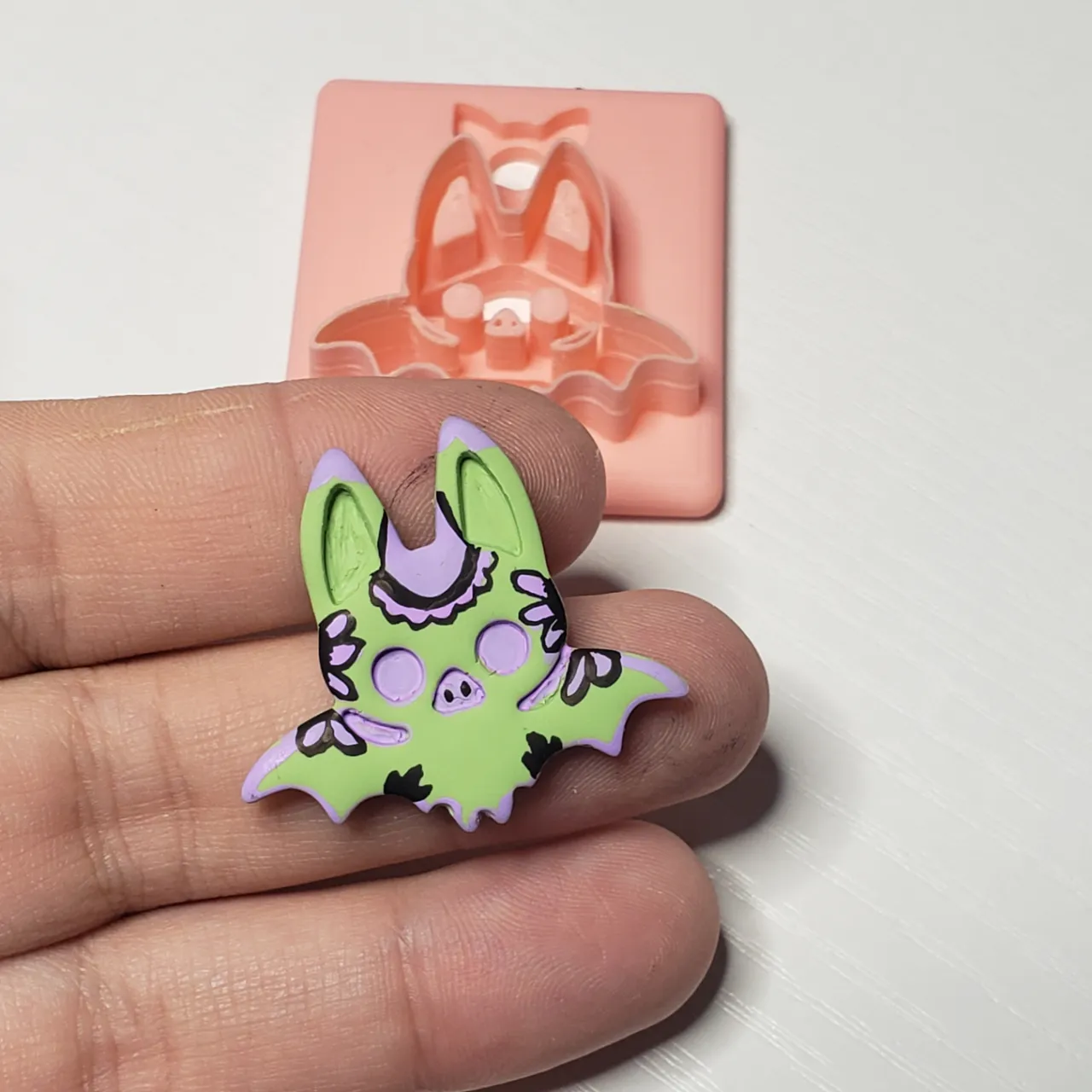 Cute Bat Polymer Clay Earring Cutter view 3