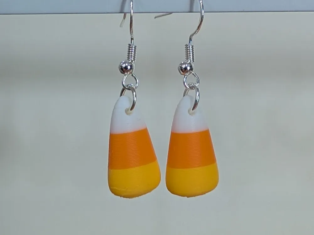 Accesorio para impresora 3D: Candy Corn Earrings - AMS & Non-AMS Profiles. Referencia del modelo original.
