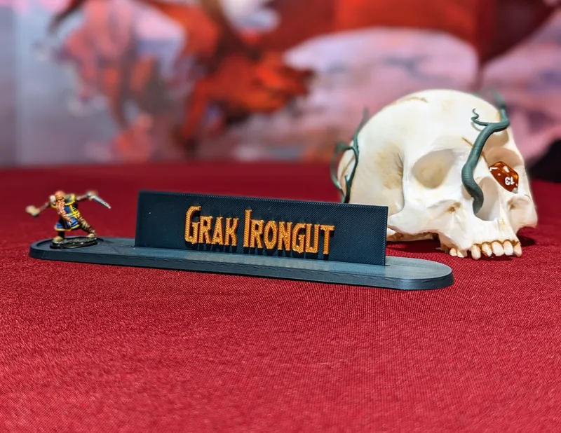 TTRPG Character Nameplate Display