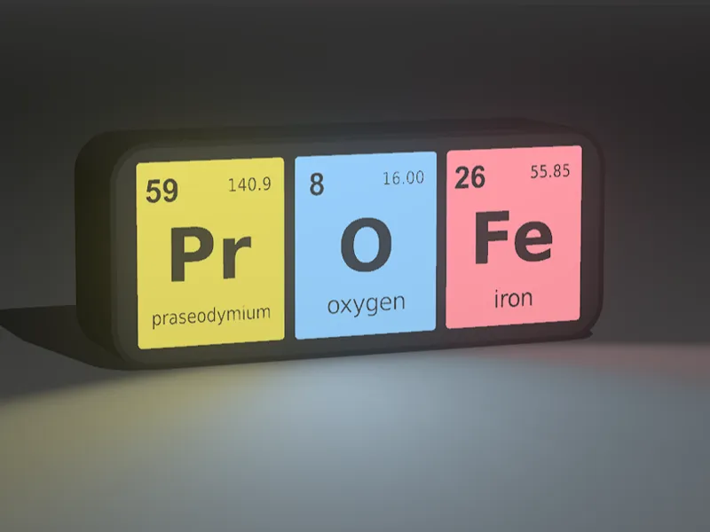Lámpara "PrOFe" con elementos de Tabla Periódica.