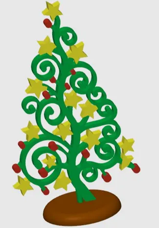 Christmas tree with base and color