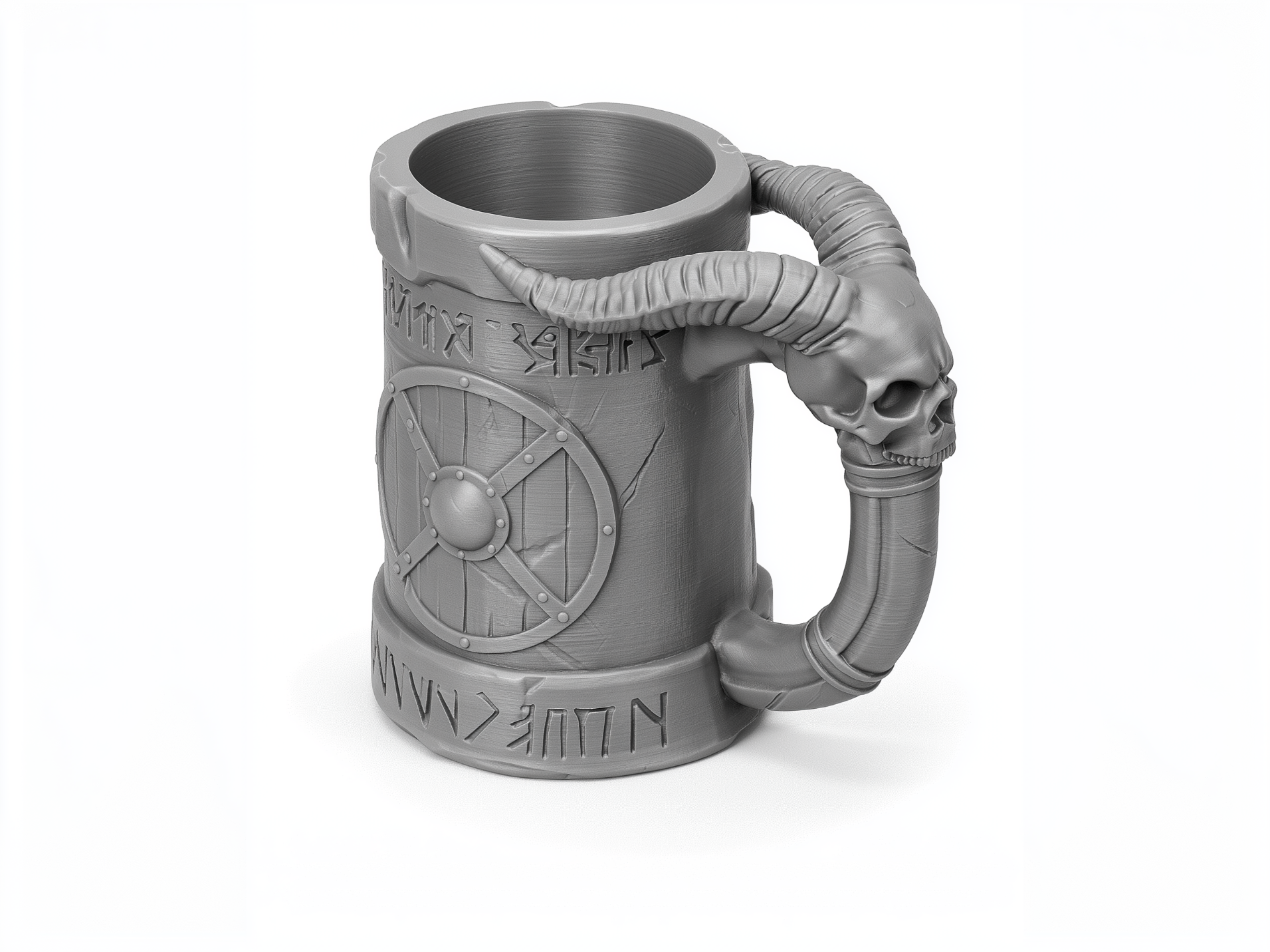 Viking Rune Skull Tankard / Can Mug