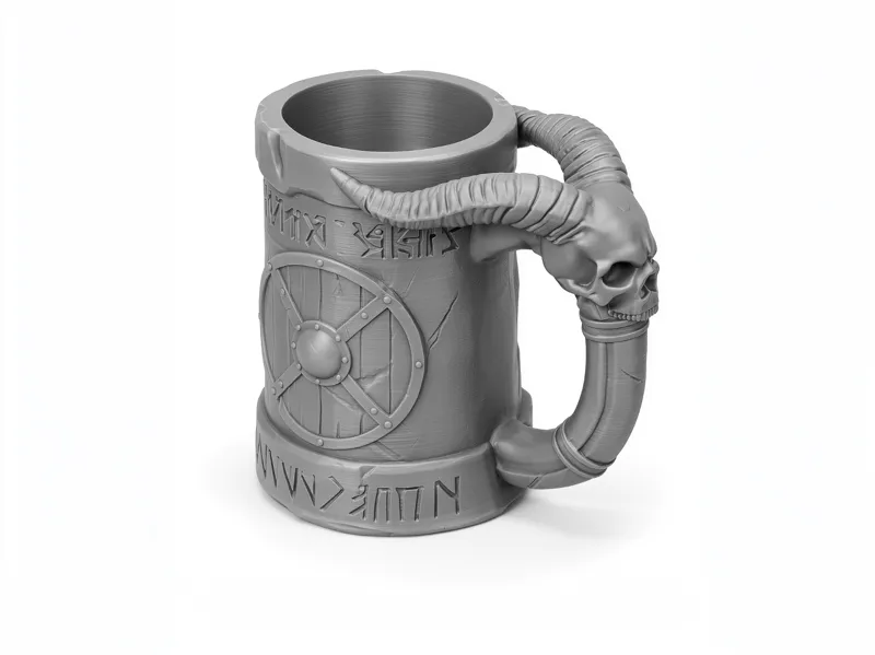 Viking Rune Skull Tankard / Can Mug