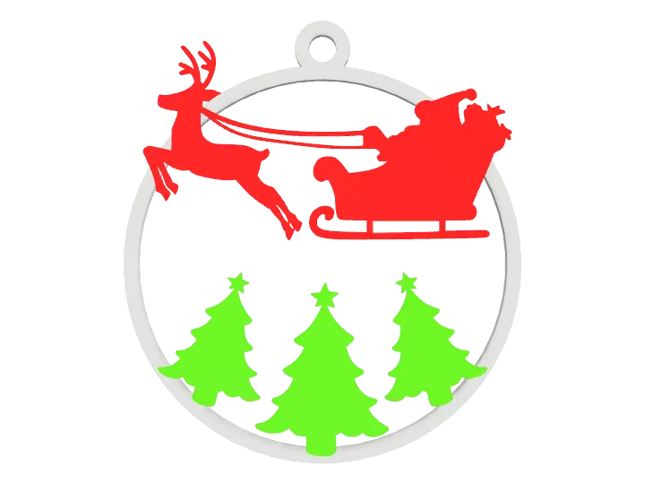 Pallina Con Babbo Natale in slitta