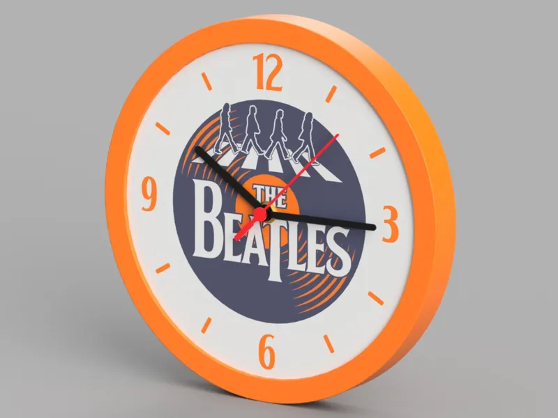 Reloj redondo 3D estilo Beatles