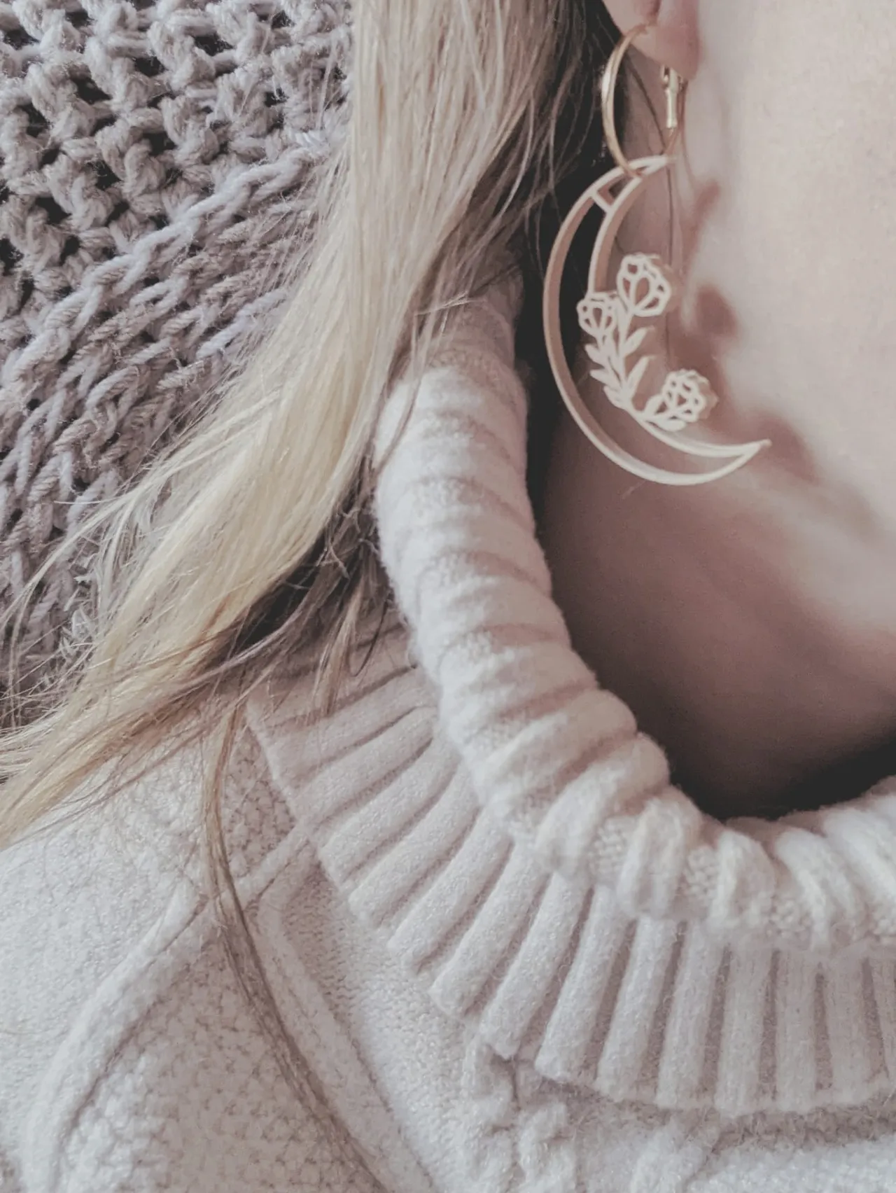 Moon Flower Earrings view 3