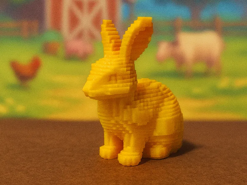 Voxel Style Bunny Sitting