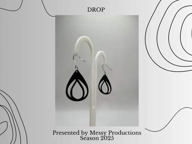 Black Teardrop Earrings - No AMS