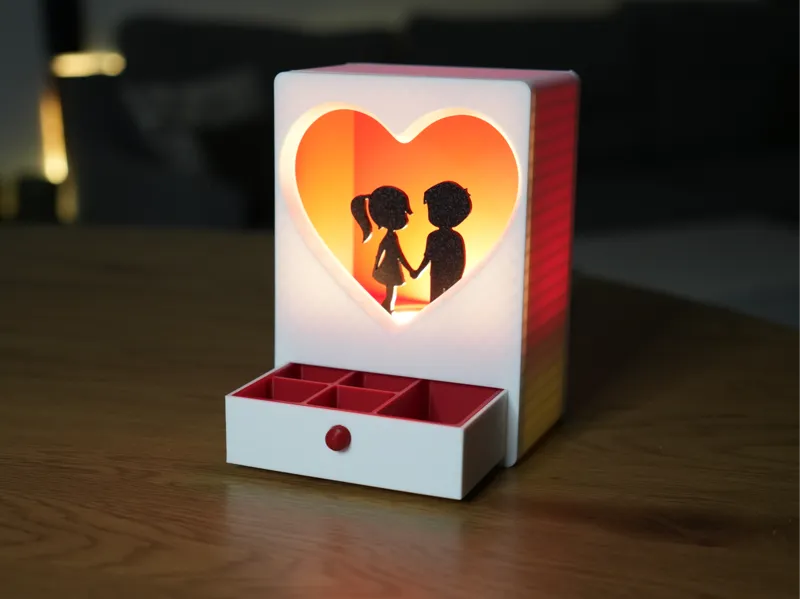 Valentine’s Day Heart Jewelry Box with LED