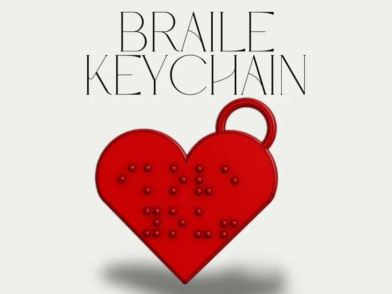 Heart Braille Keychain - A Touch of Love for All