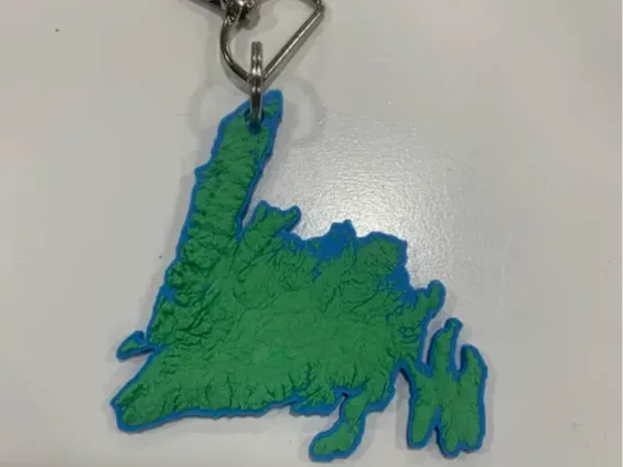 Newfoundland Topographic Map Keychain