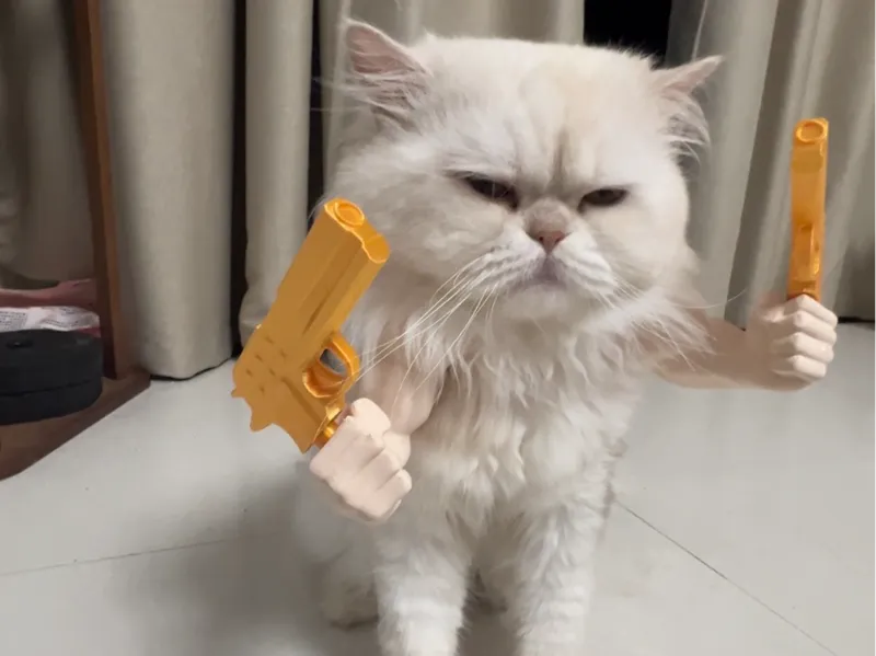 猫咪宠物周边-浩克肌肉手臂 配件 - 小手枪