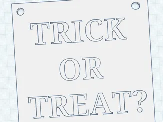 Halloween trick or treat hanging sign