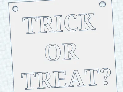 Halloween trick or treat hanging sign