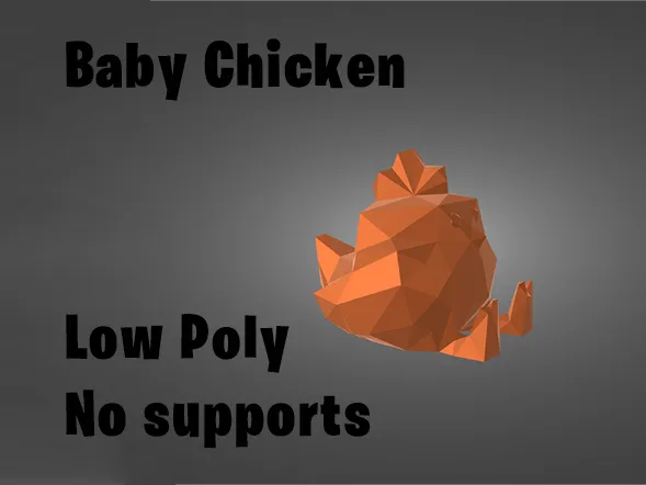 Cute baby chicken Low Poly No Supports