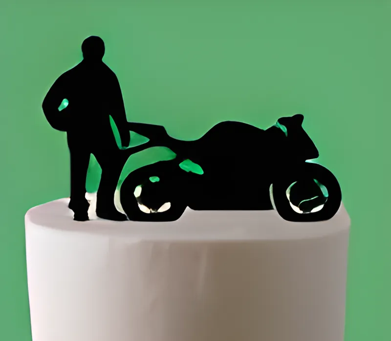 Motocycle cake topper