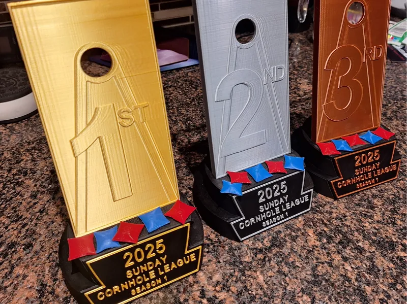 Cornhole 1st 2nd 3rd trophy