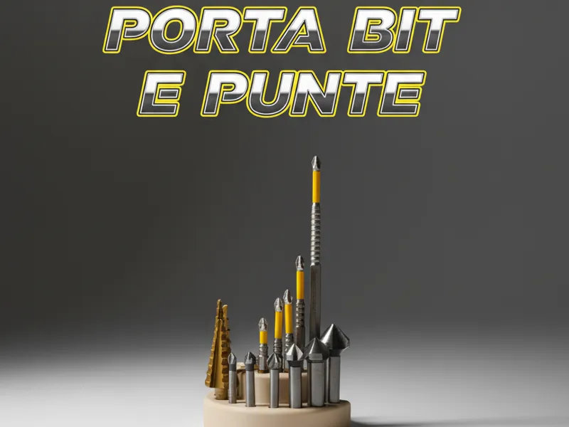 Desktop holder for bits and drill bits 