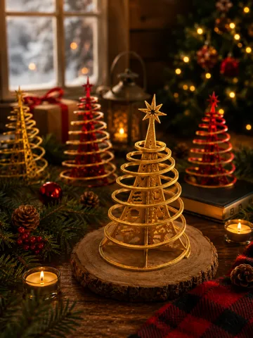 Letrero o emblema decorativo: Magical Spiral Christmas Tree - Easy Assembly — vista de referencia 2