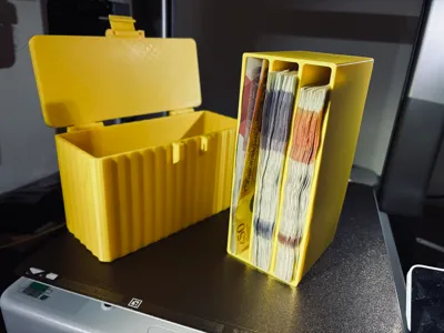 British Pound note sorting and storage box