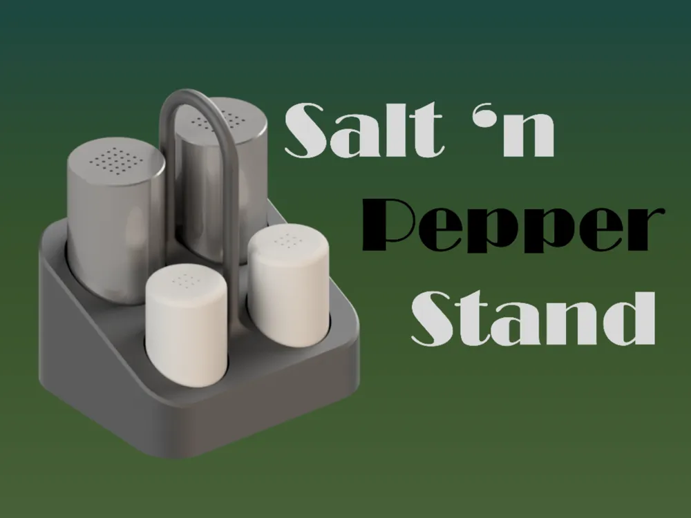 Stand Salt Salt and Pepper Stand with handle - Free 3D Print Model - MakerWorld