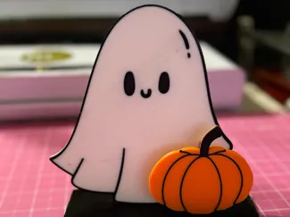Ghost and Pumpkin Decoration