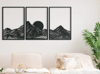 Mountains at Sunset Multi Panel 3D Wall Art