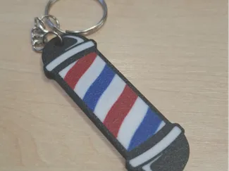 NFC Barbershop Pole Keychain (Keyring)
