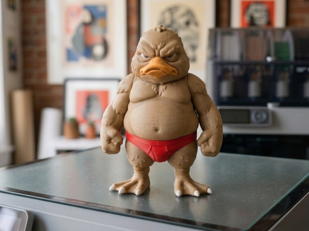 Muscle Duck - The Grumpy Gym Bro (Easy Print!)