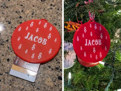 Gift Card Holder Ornament - Custom Name
