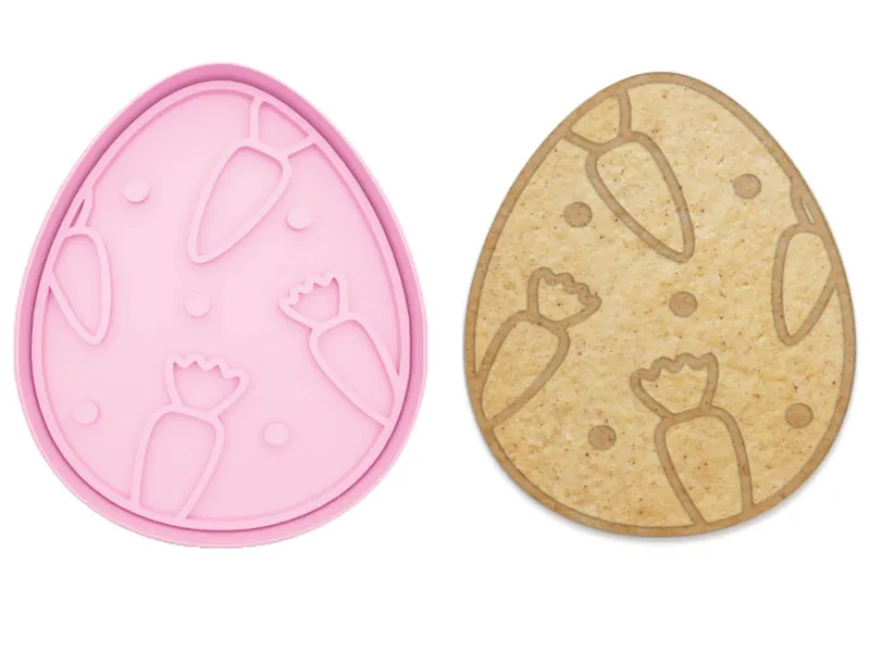 Easter Egg with Carrots – Cookie Stamp - 3 sizes