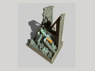 Miniature Fantasy Derelict Building Corner