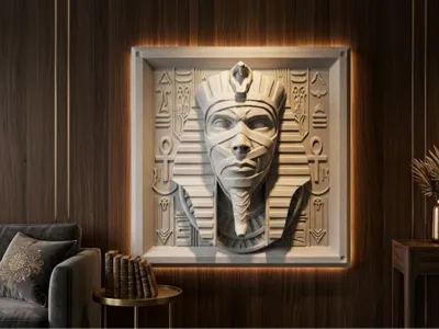 Egyptian Pharaoh Mummy 3D Wall Art
