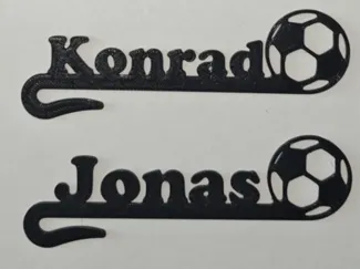 Namensschild  Glas Fußball