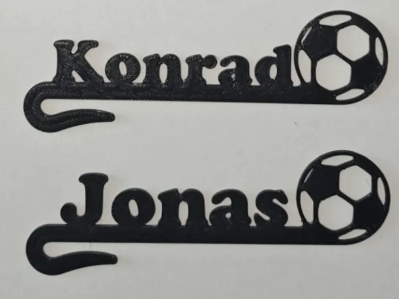 Namensschild  Glas Fußball