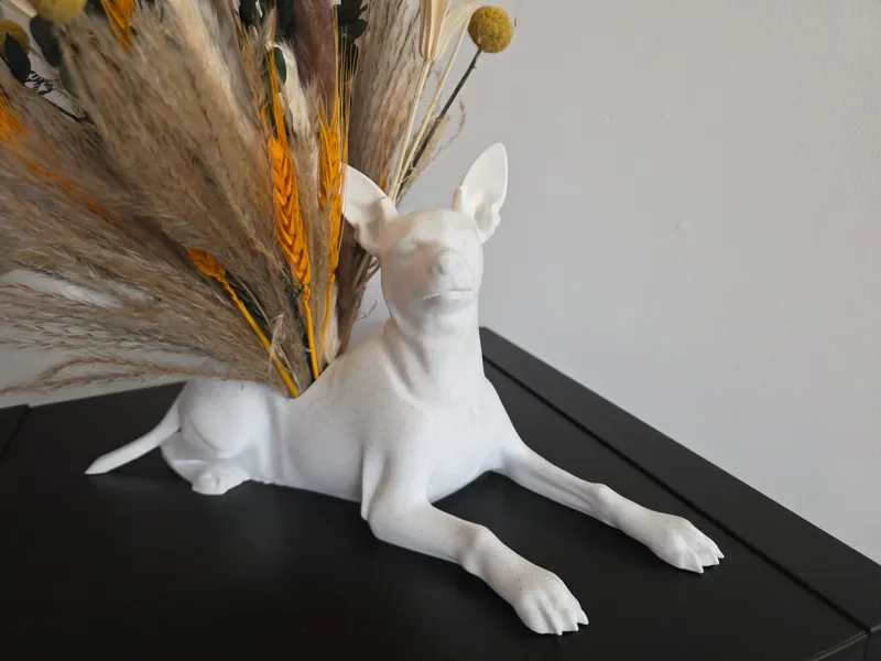 Pinscher of Soul and Flowers – Decorative Statue