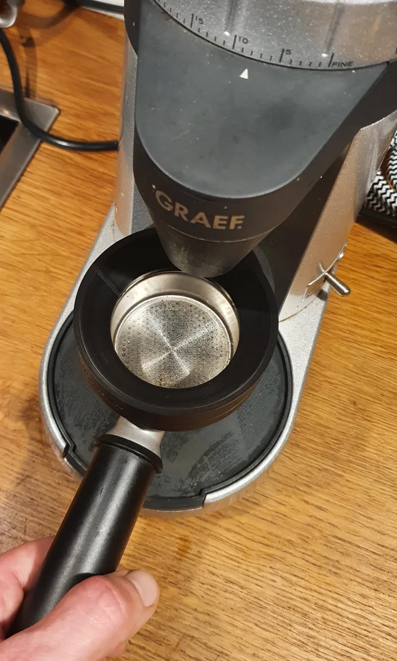 coffee grinder funnel with magnets  and optional pins 