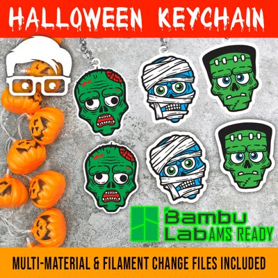 Multicolor HALLOWEEN keychain pack AMS (3 design)