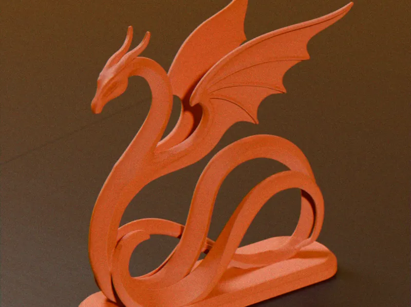 Serpent Dragon Modern Sculpture