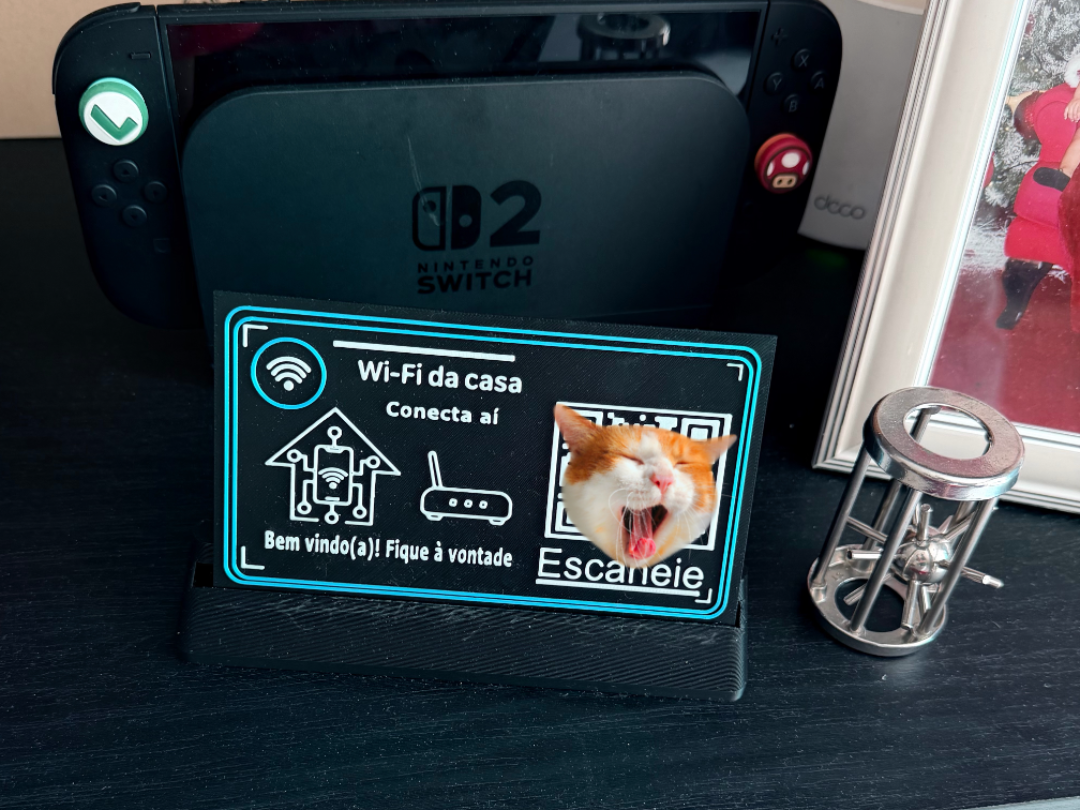 Placa Wi-Fi / Pix com QR Code + Base de Mesa