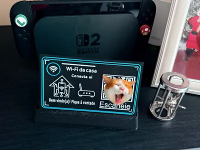 Wi-Fi / Pix Plate with QR Code + Table Stand