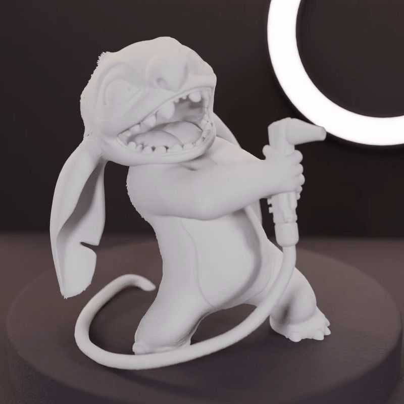 Stitch with Garden Hose dynamic decorative figure