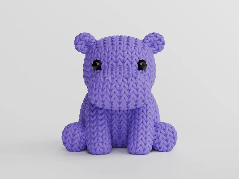 Knitted Hippo