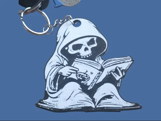 Reading Skeleton Keychain