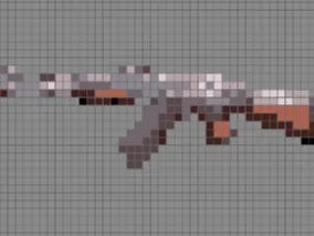 AK-47 Pixel Art - Free 3D Print Model - MakerWorld