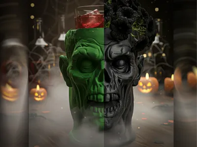 Universal Halloween Zombie Head - scalable model