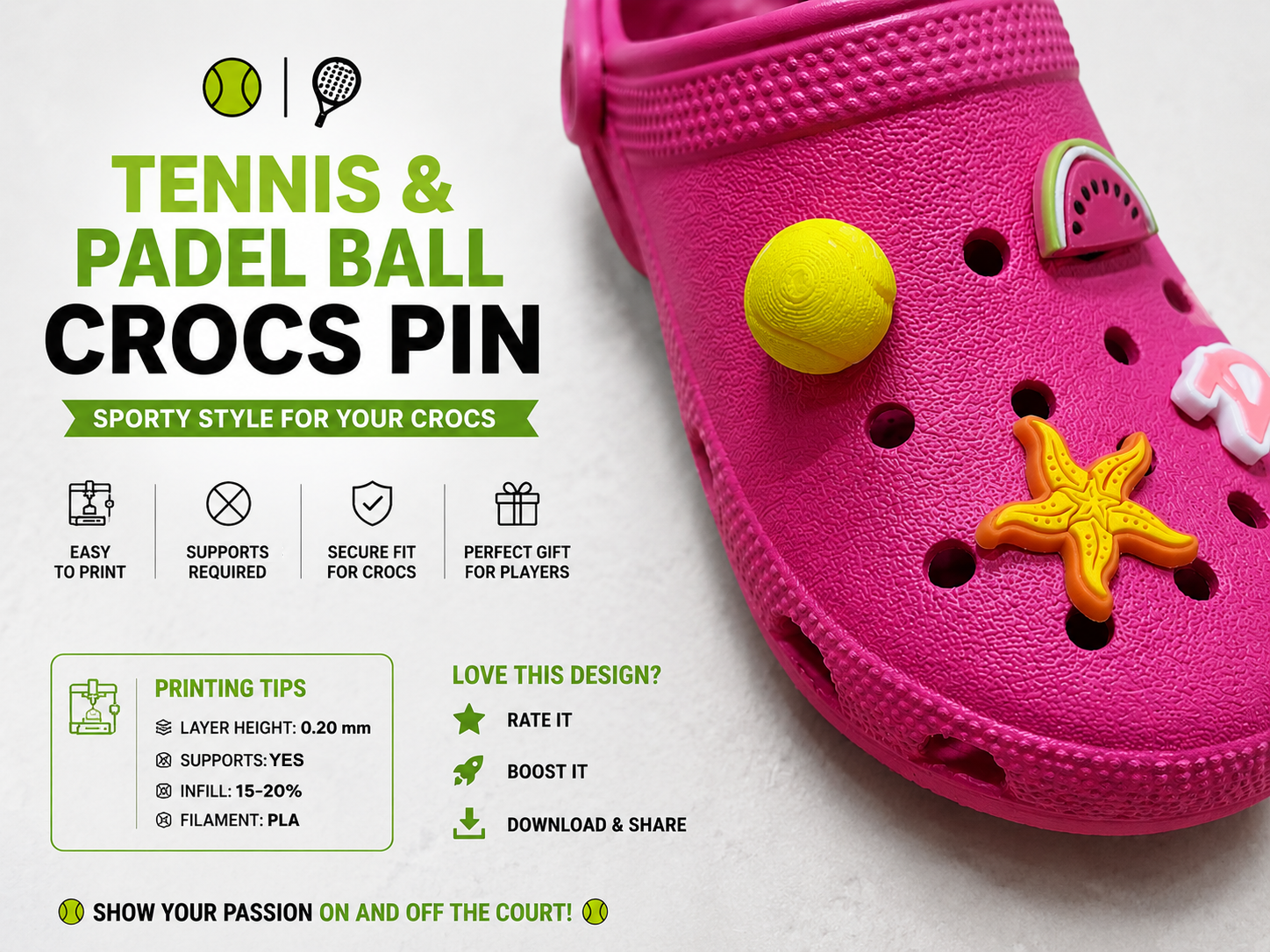 Tennis & Padel Ball Crocs Pin