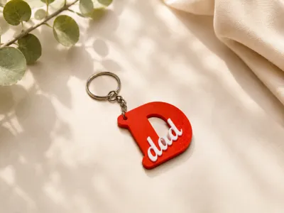 “Dad” 3D Printed Keychain