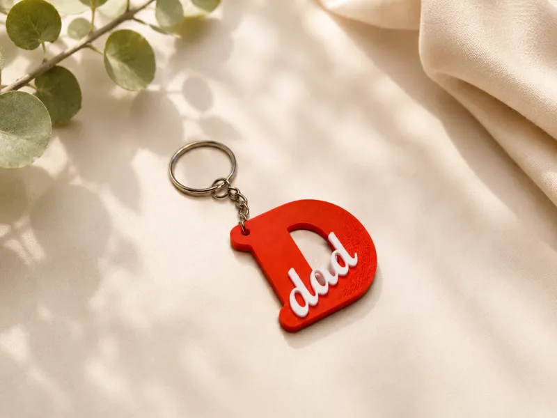 “Dad” 3D Printed Keychain
